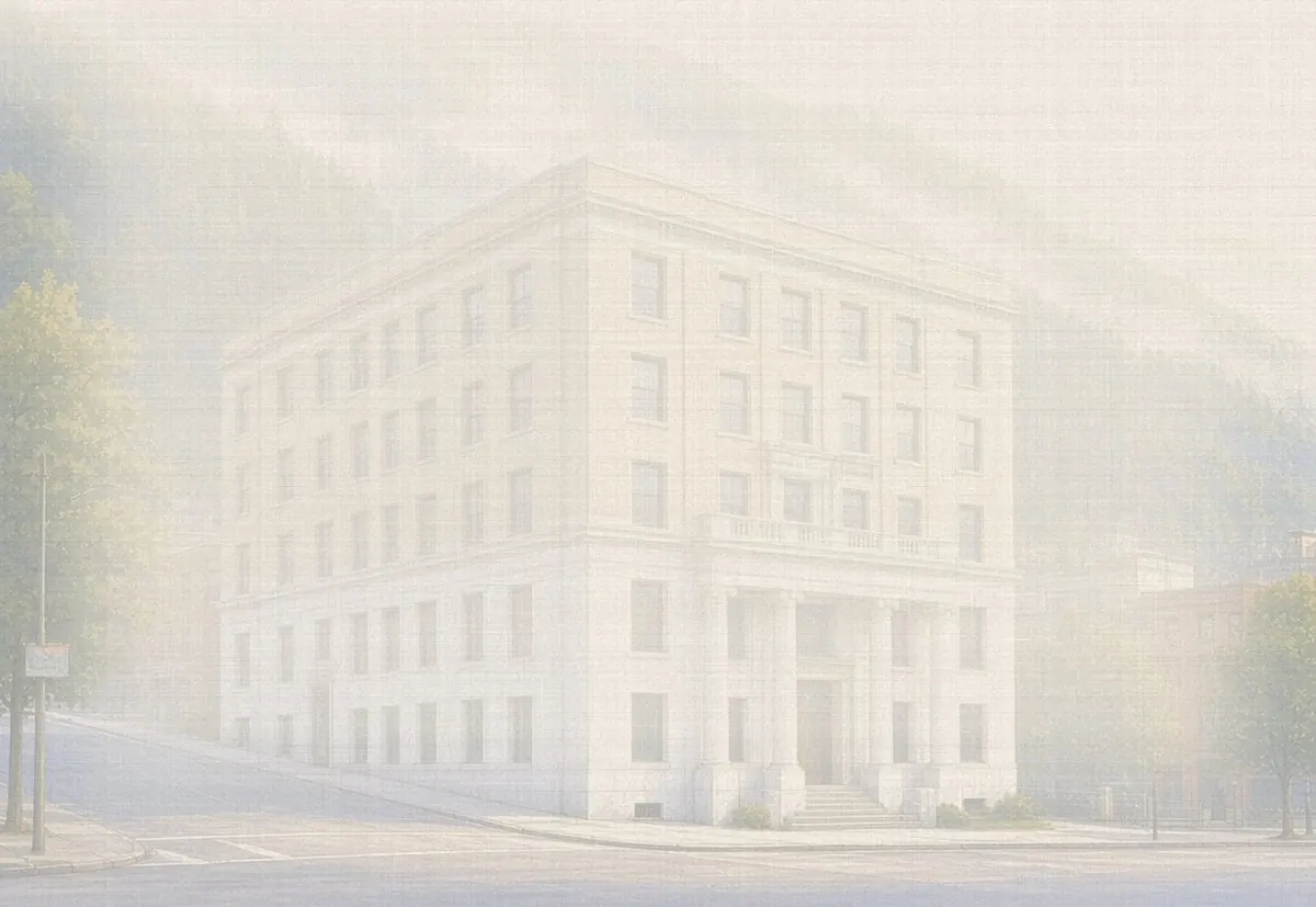 Soft watercolor wash: Alaska State Capitol, Juneau