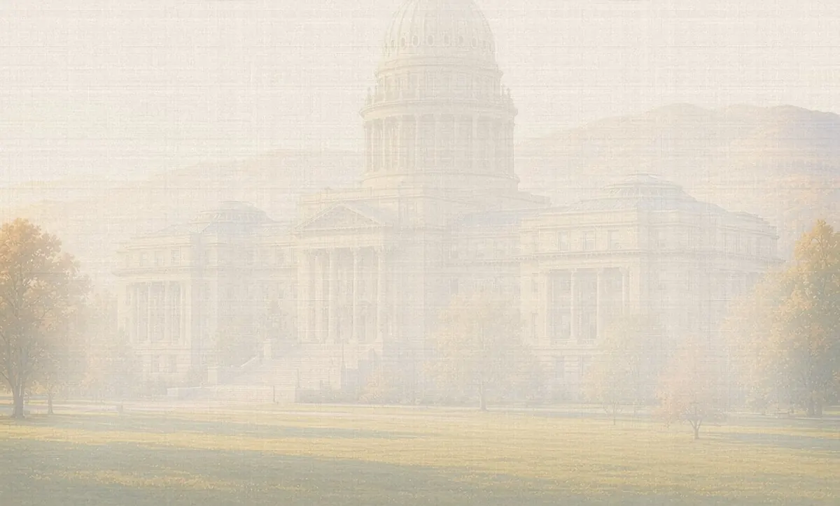 Soft watercolor wash: Idaho State Capitol dome, Boise
