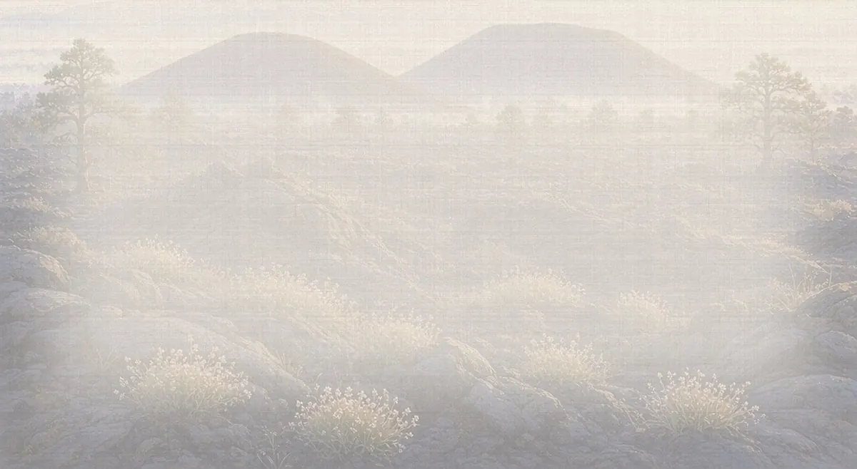 Soft watercolor wash: Craters of the Moon lava fields