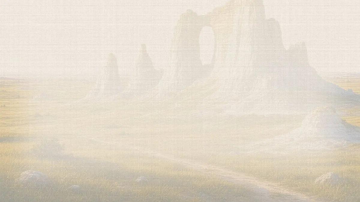Soft watercolor wash: Monument Rocks chalk formations, Gove County