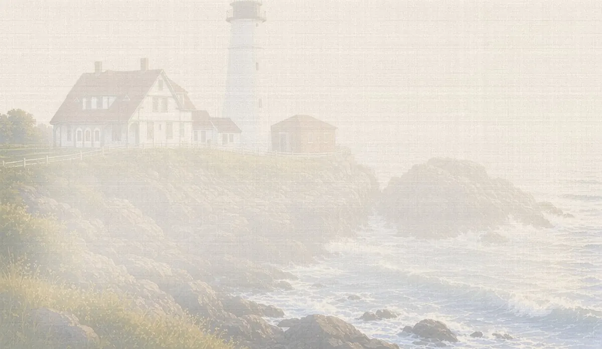 Soft watercolor wash: Portland Head Light, Cape Elizabeth