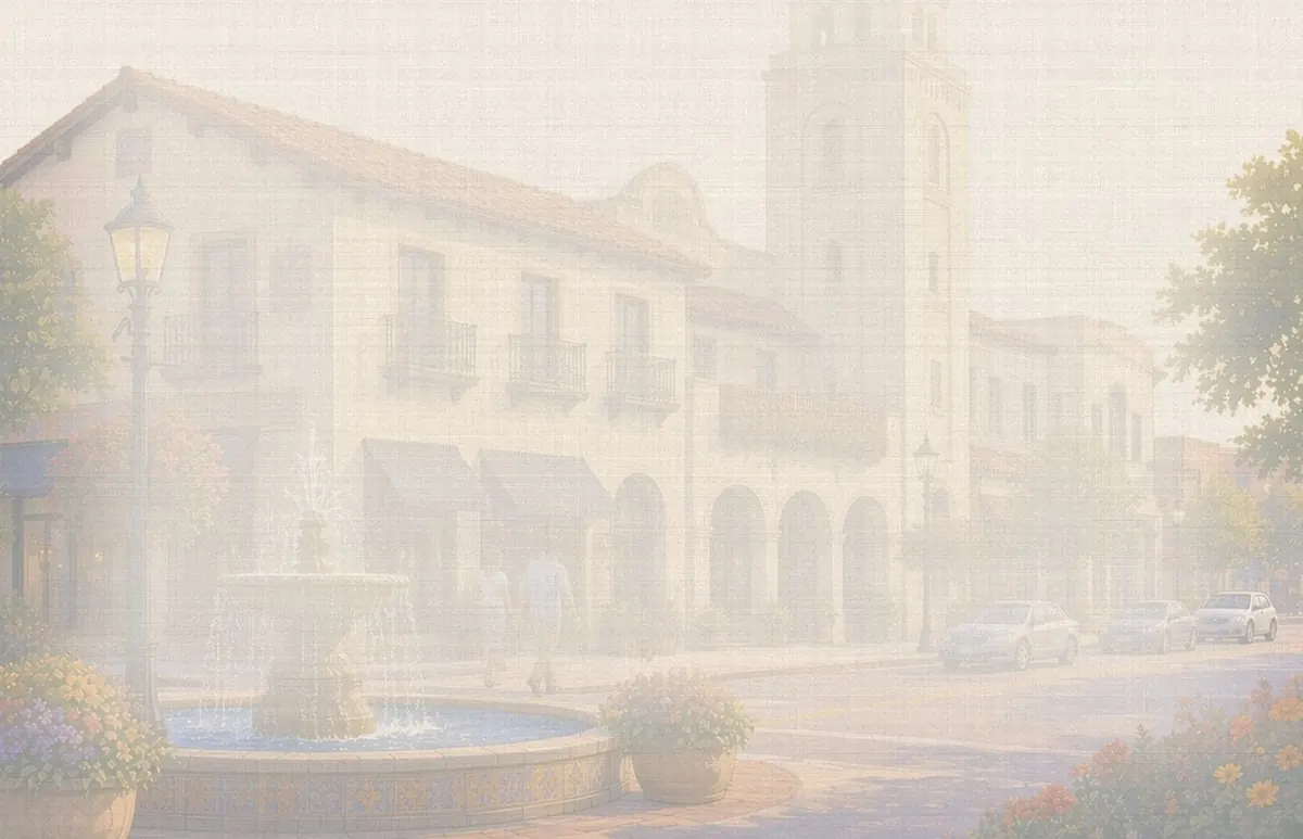 Soft watercolor wash: Spanish-style towers of the Country Club Plaza, Kansas City