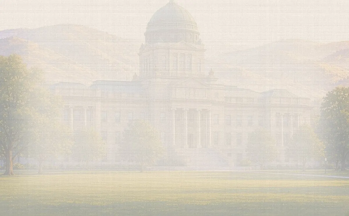 Soft watercolor wash: Montana State Capitol copper dome, Helena