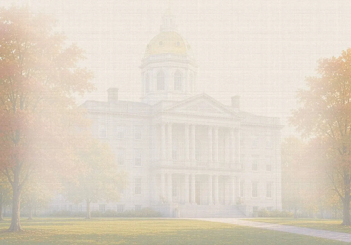 Soft watercolor wash: New Hampshire State House, Concord