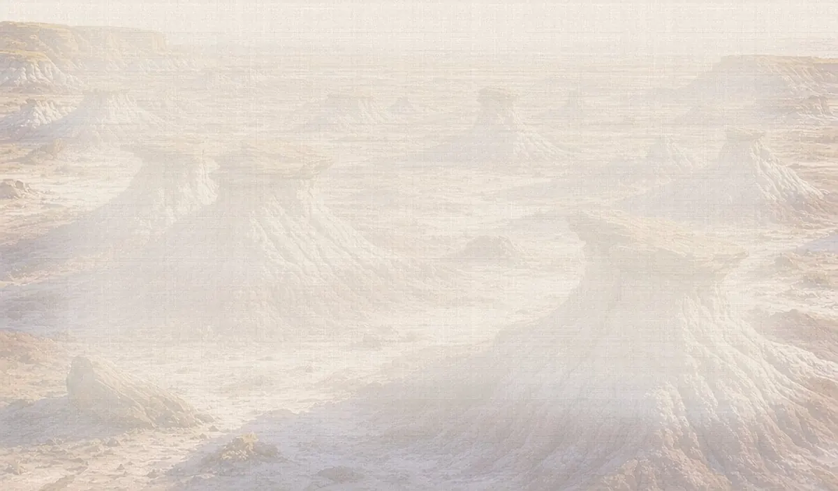 Soft watercolor wash: Bisti/De-Na-Zin Wilderness hoodoos
