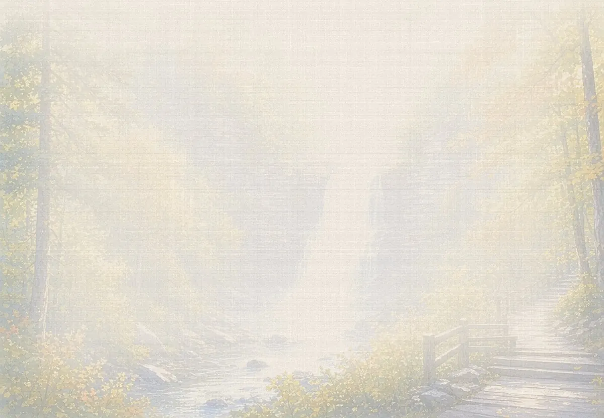 Soft watercolor wash: Brandywine Falls, Cuyahoga Valley National Park