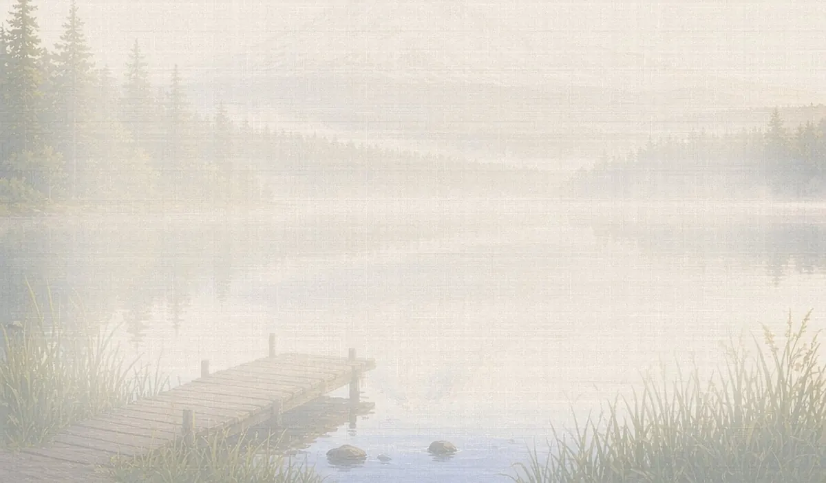 Soft watercolor wash: Mount Hood reflected in Trillium Lake