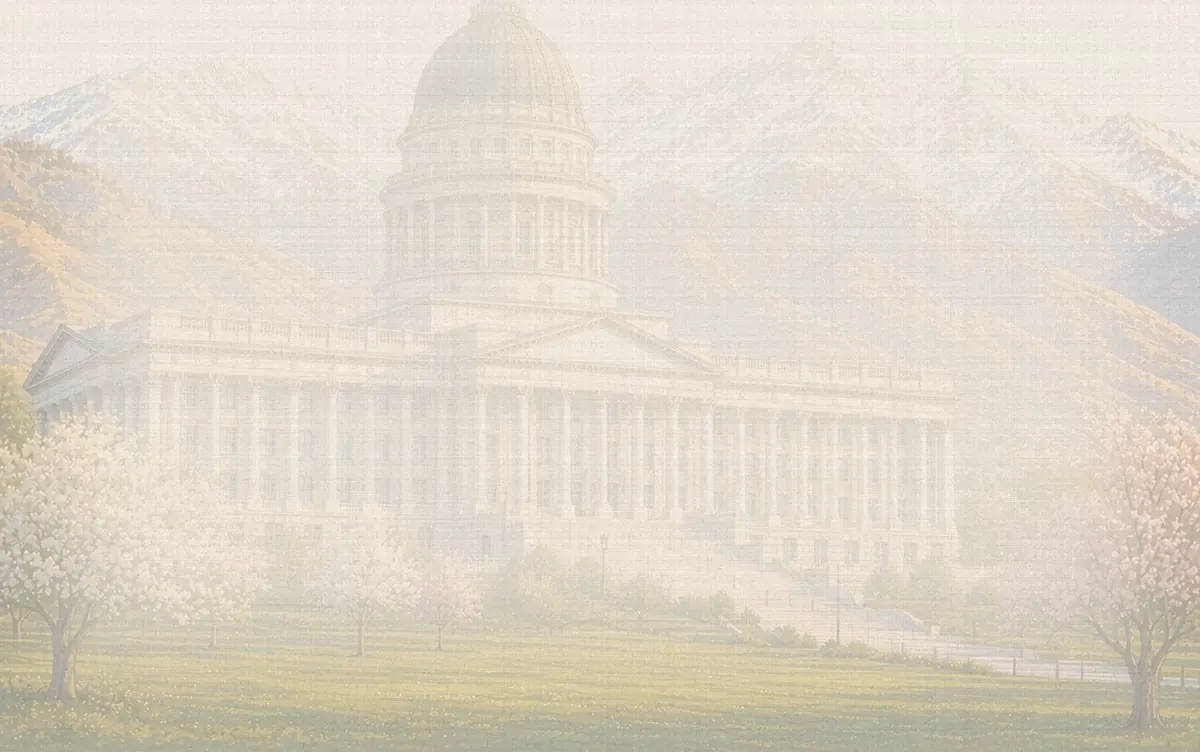 Soft watercolor wash: Utah State Capitol dome in Salt Lake City